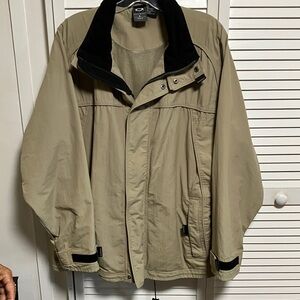 Oakley Men's Beige Raincoat with Black Trim